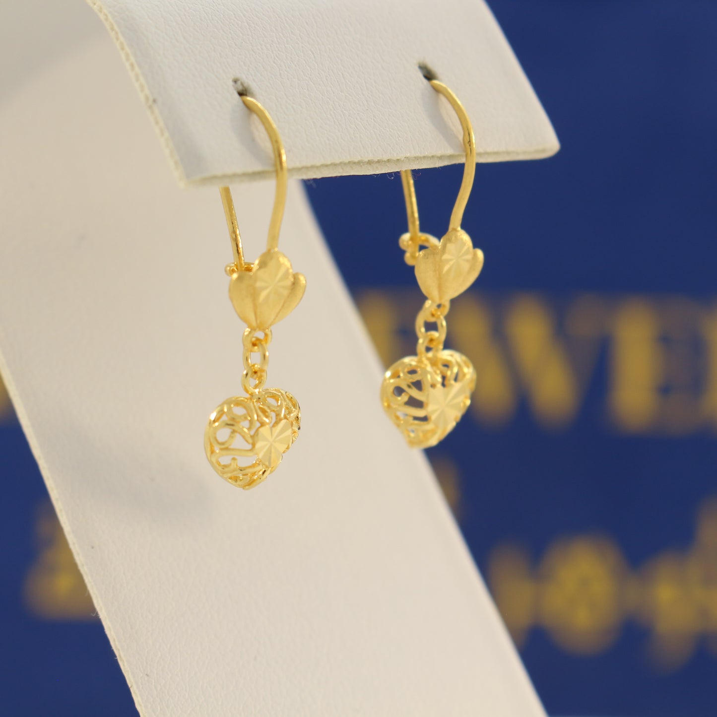 21K Gold Heart Earrings