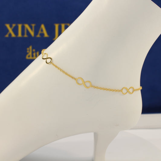 21K Gold Infinity Anklet