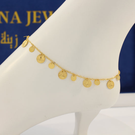 21K Gold Coins Anklet