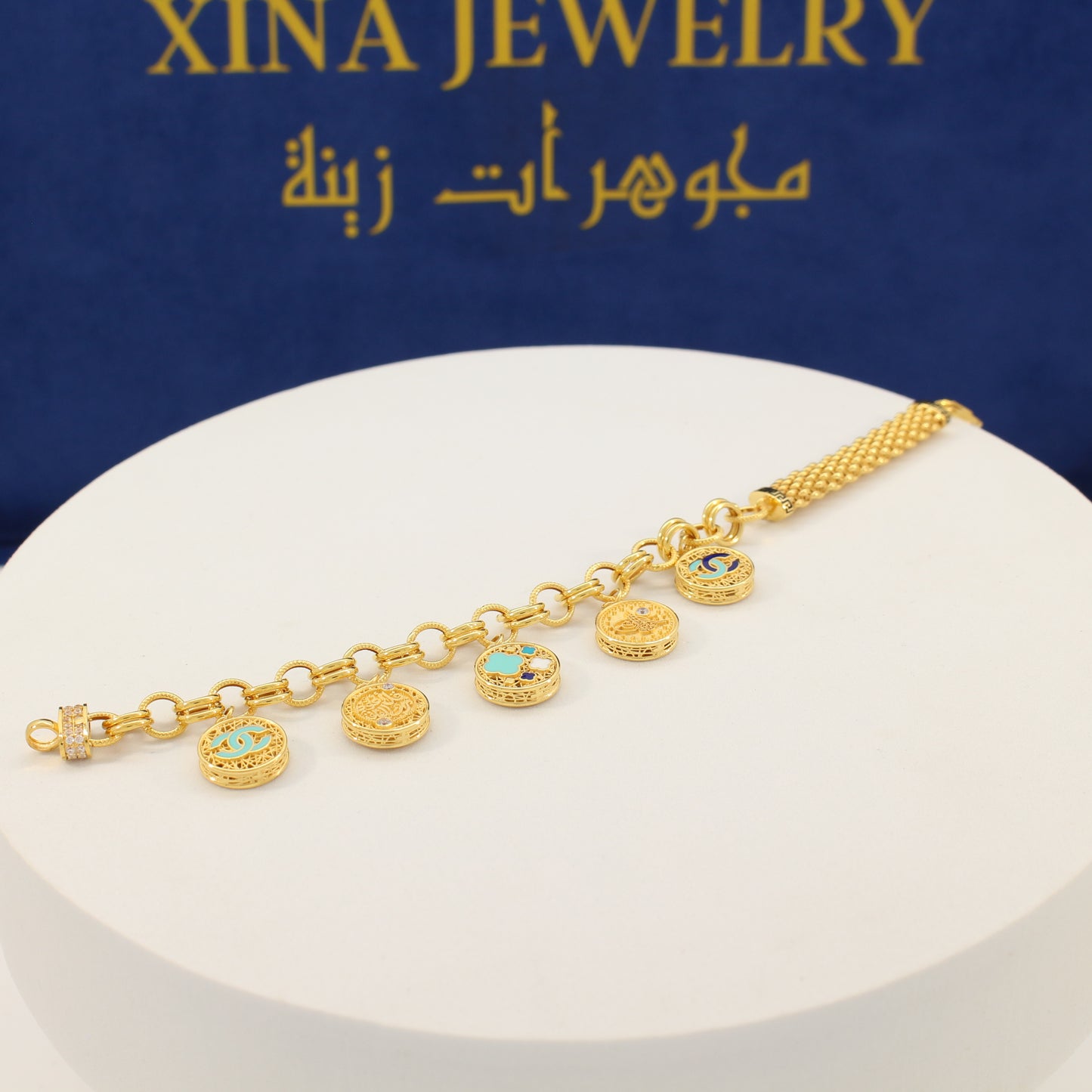 21K Gold Charms Bracelet