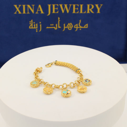 21K Gold Charms Bracelet