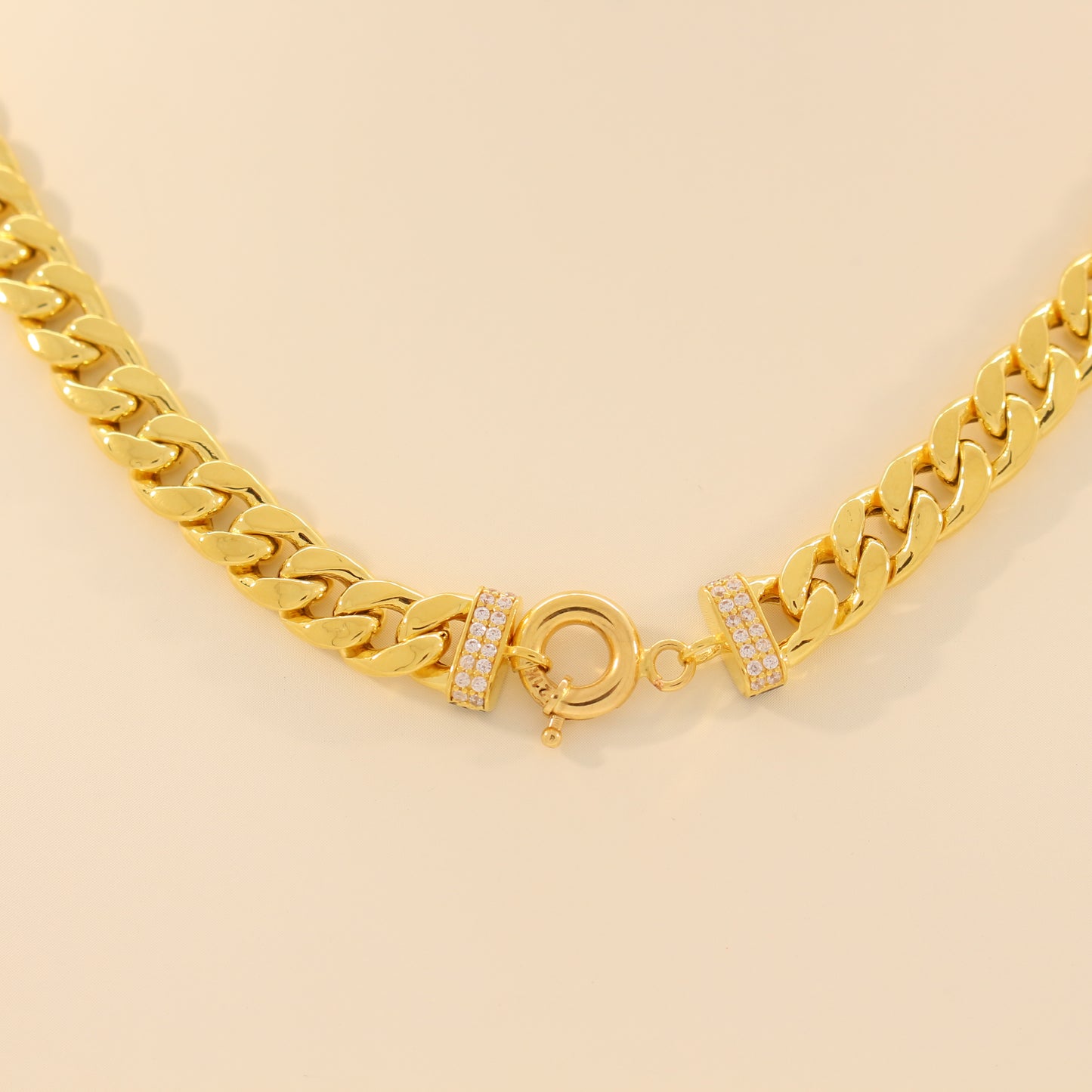 21K Gold Double Sided Cuban Link Set