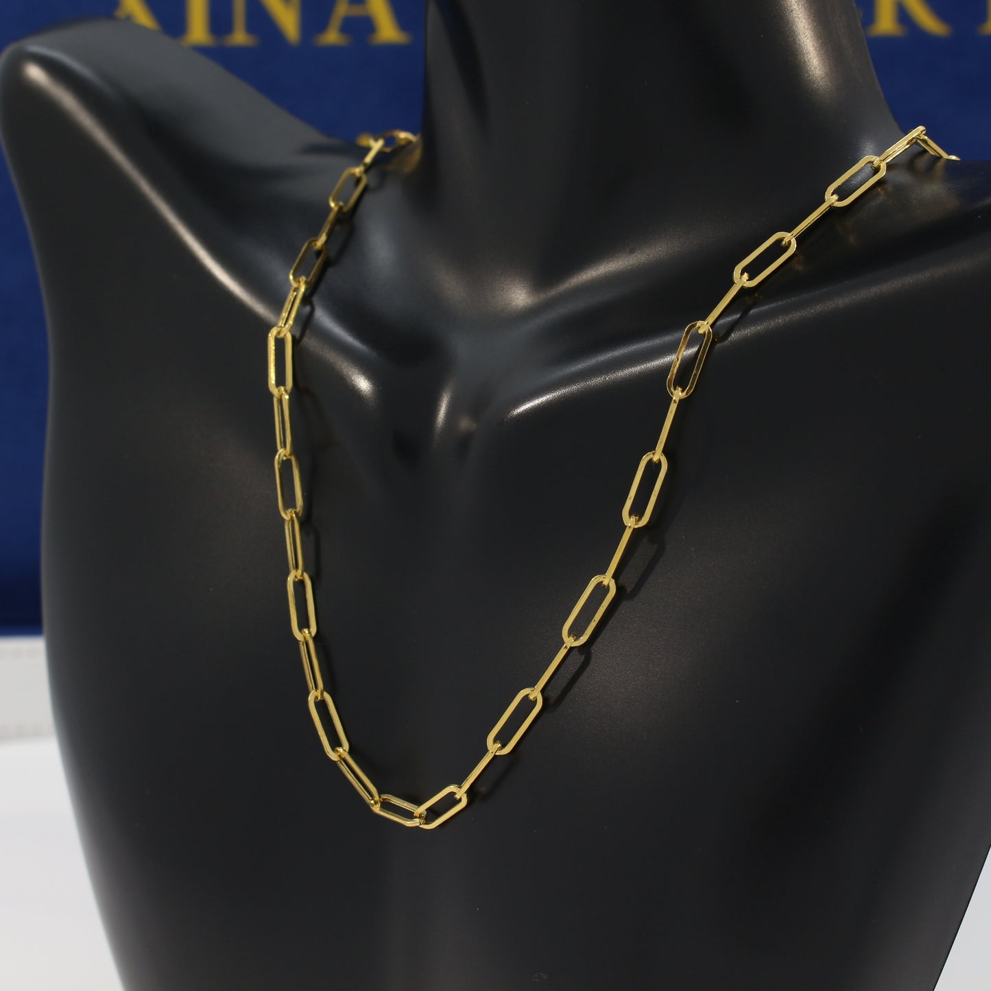 21K Gold Paperclip Chain (2.6-3.2mm)