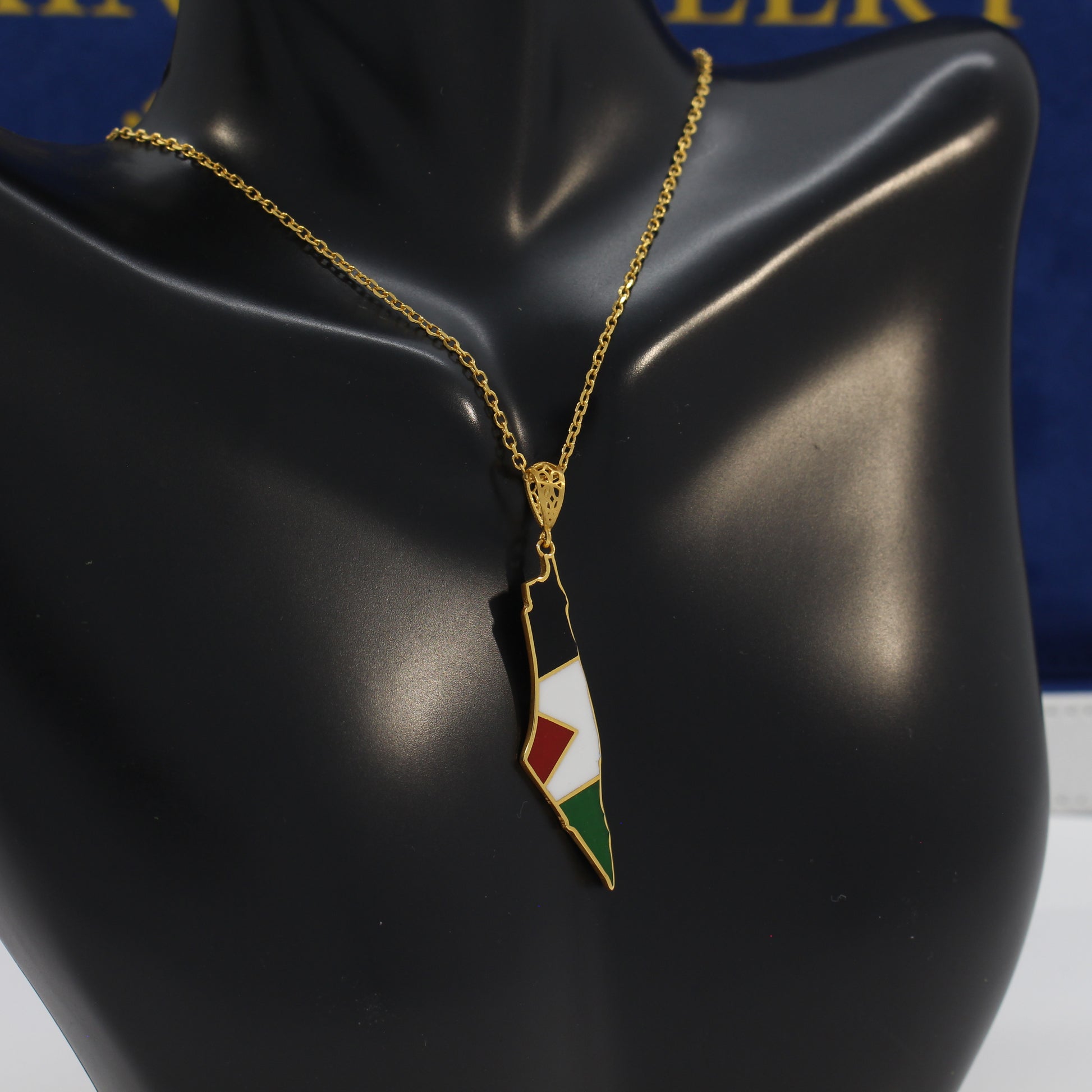 21K Gold Palestine Map Necklace