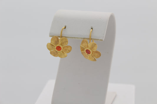 21K Gold Flower Earrings
