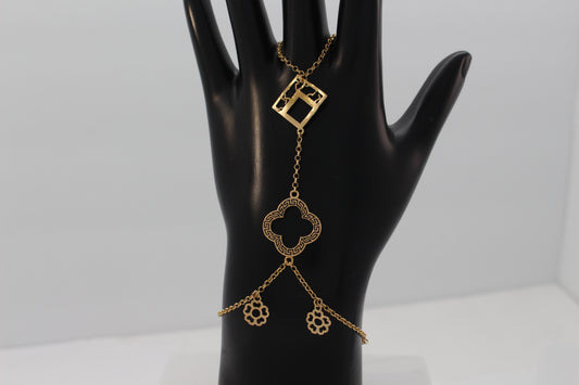 21K Gold Finger-Chain Bracelet