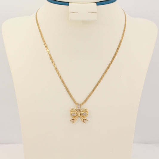 18K Bow Tie Necklace