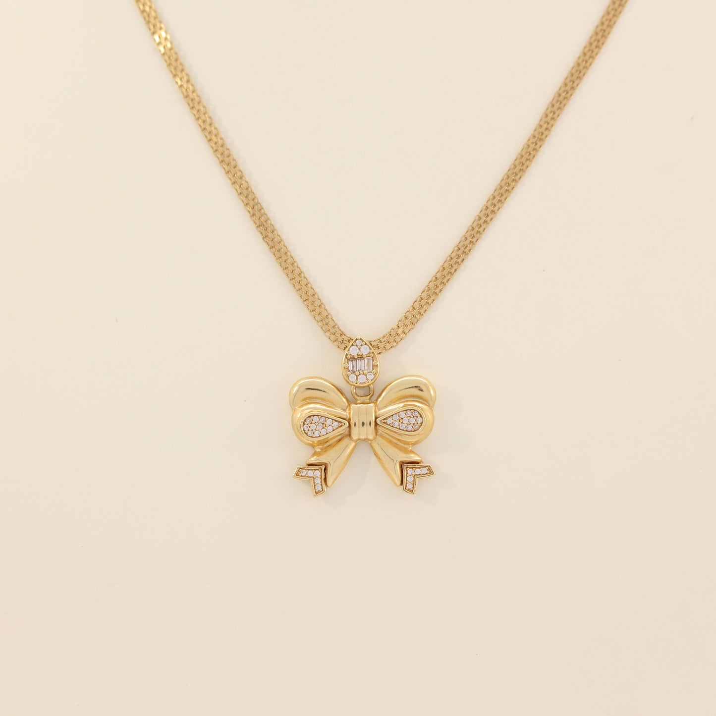 18K Bow Tie Necklace