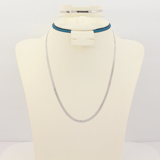 18K White Gold Herringbone Chain & Bracelet