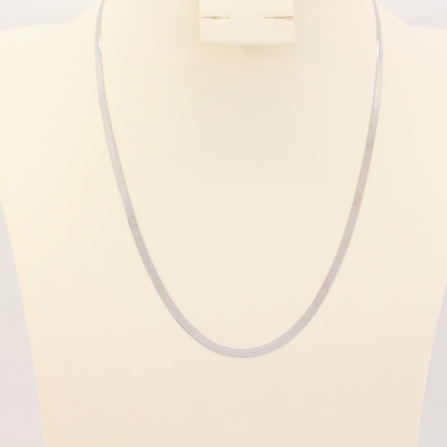 18K White Gold Herringbone Chain & Bracelet