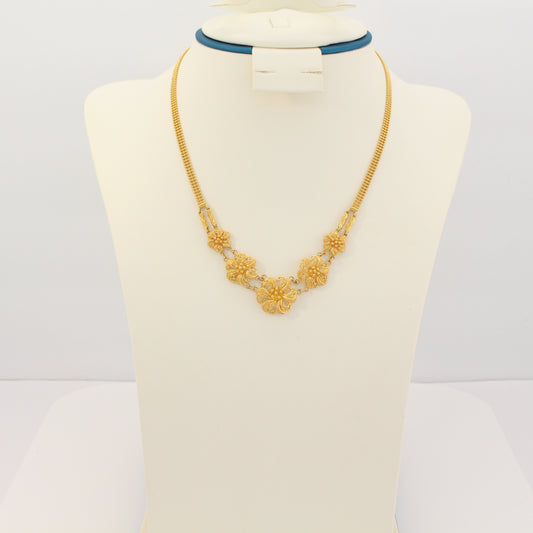 21K Gold Floral Necklace