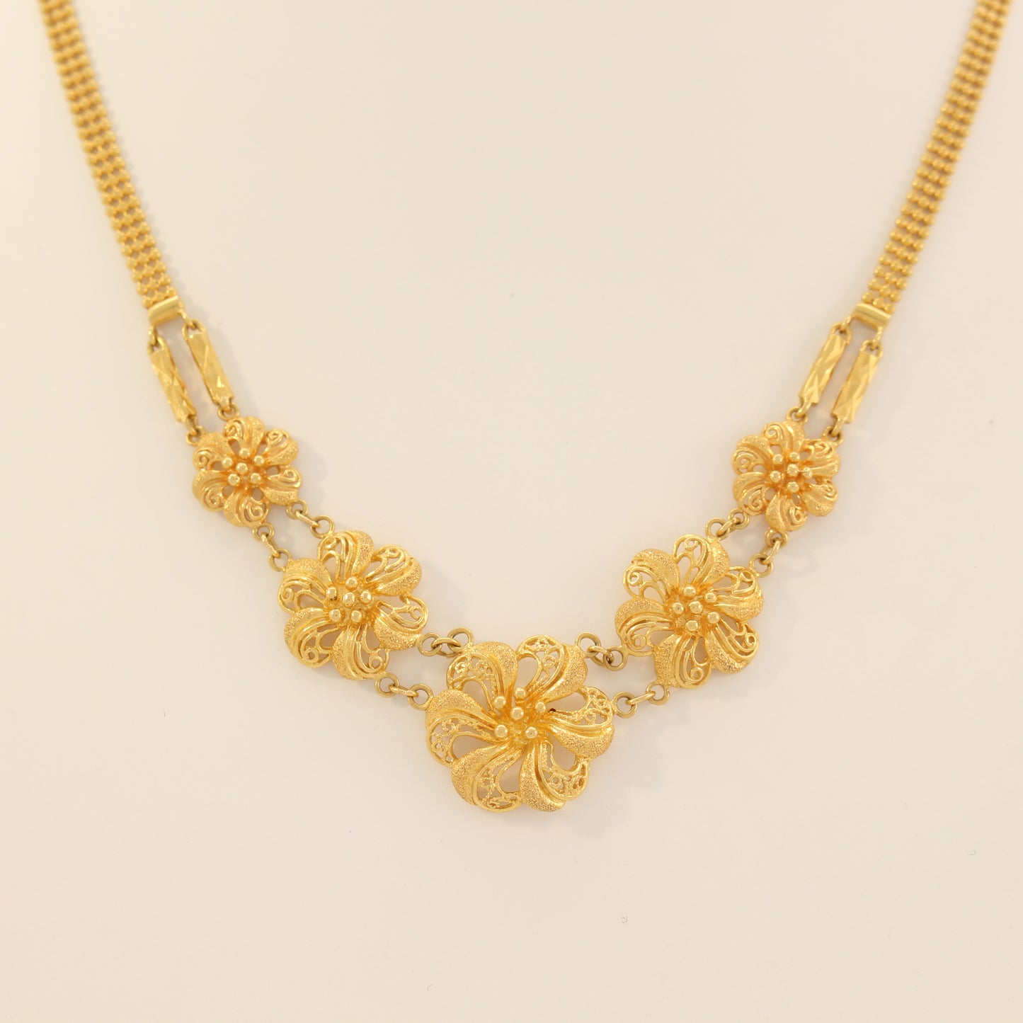 21K Gold Floral Necklace