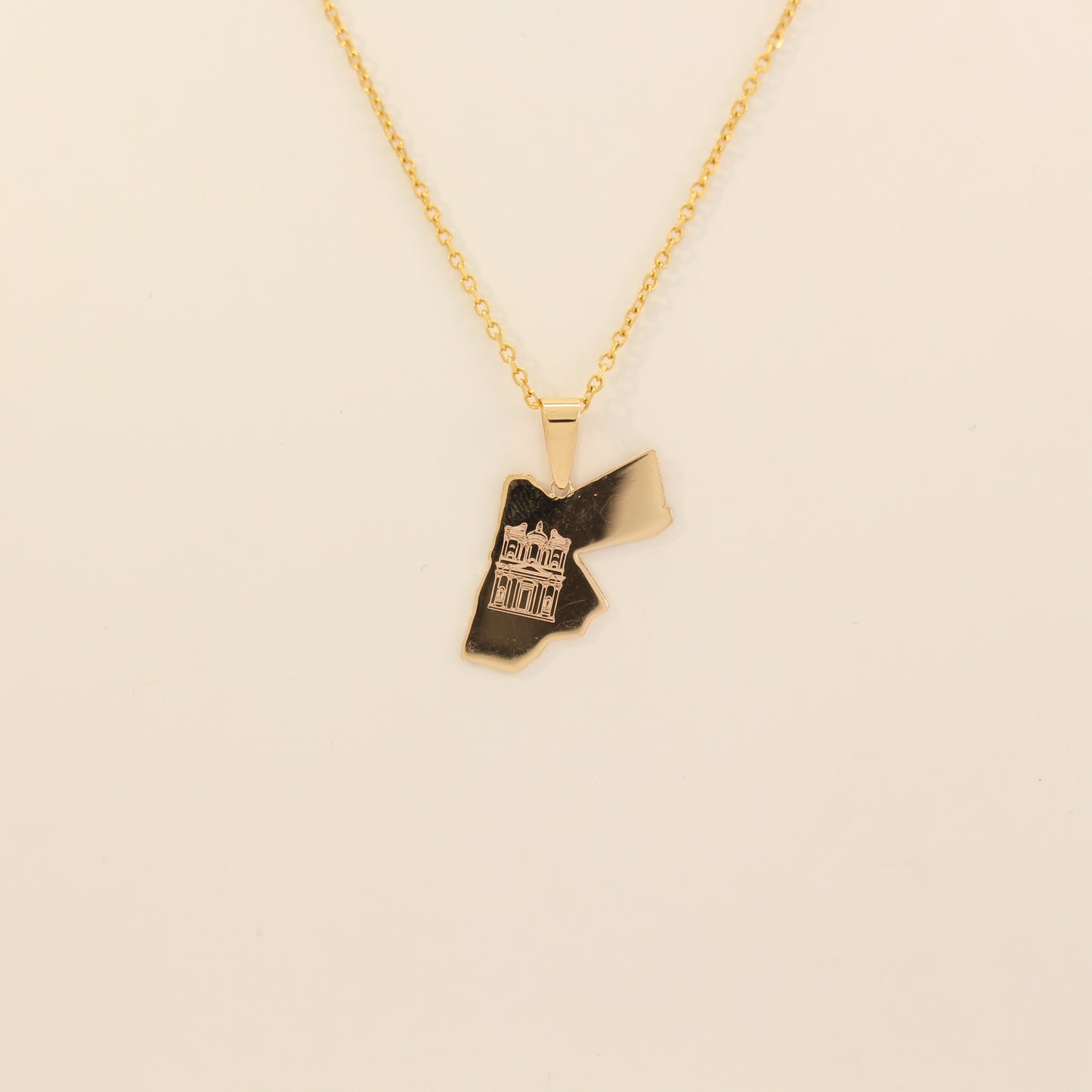 21K Gold Map of Jordan Necklace