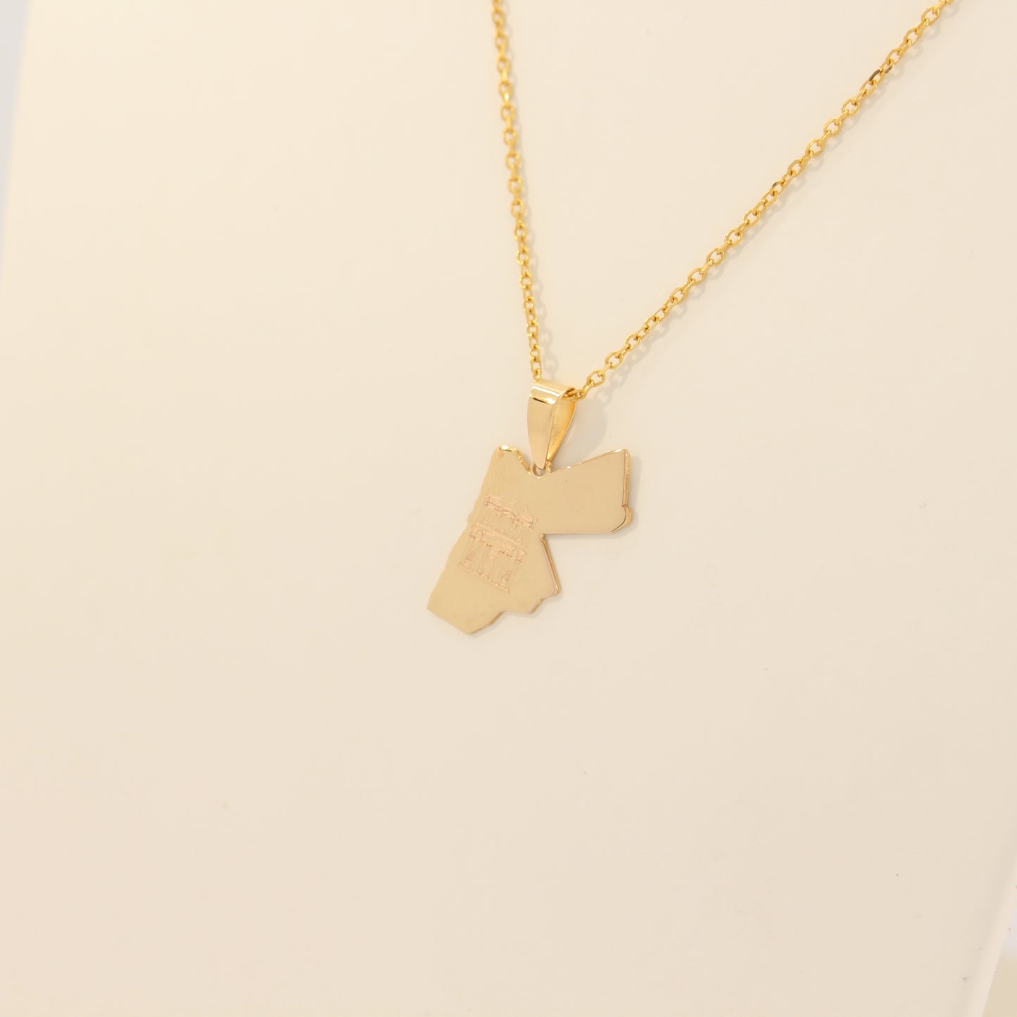 21K Gold Map of Jordan Necklace