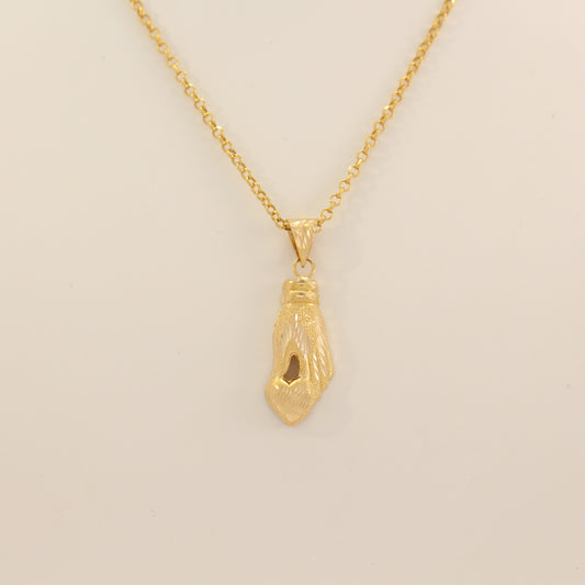21K Gold Finger Heart Necklace