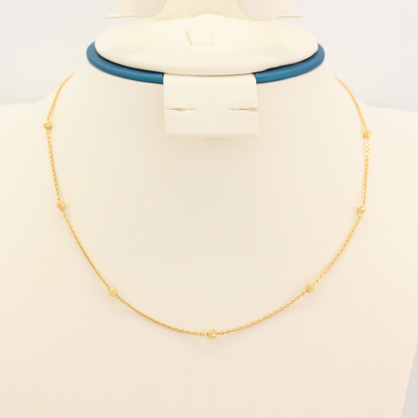 21K Gold Fancy Beaded Chain