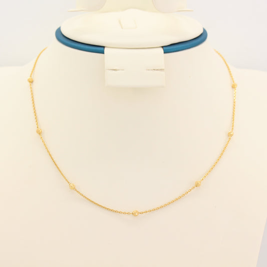 21K Gold Fancy Beaded Chain