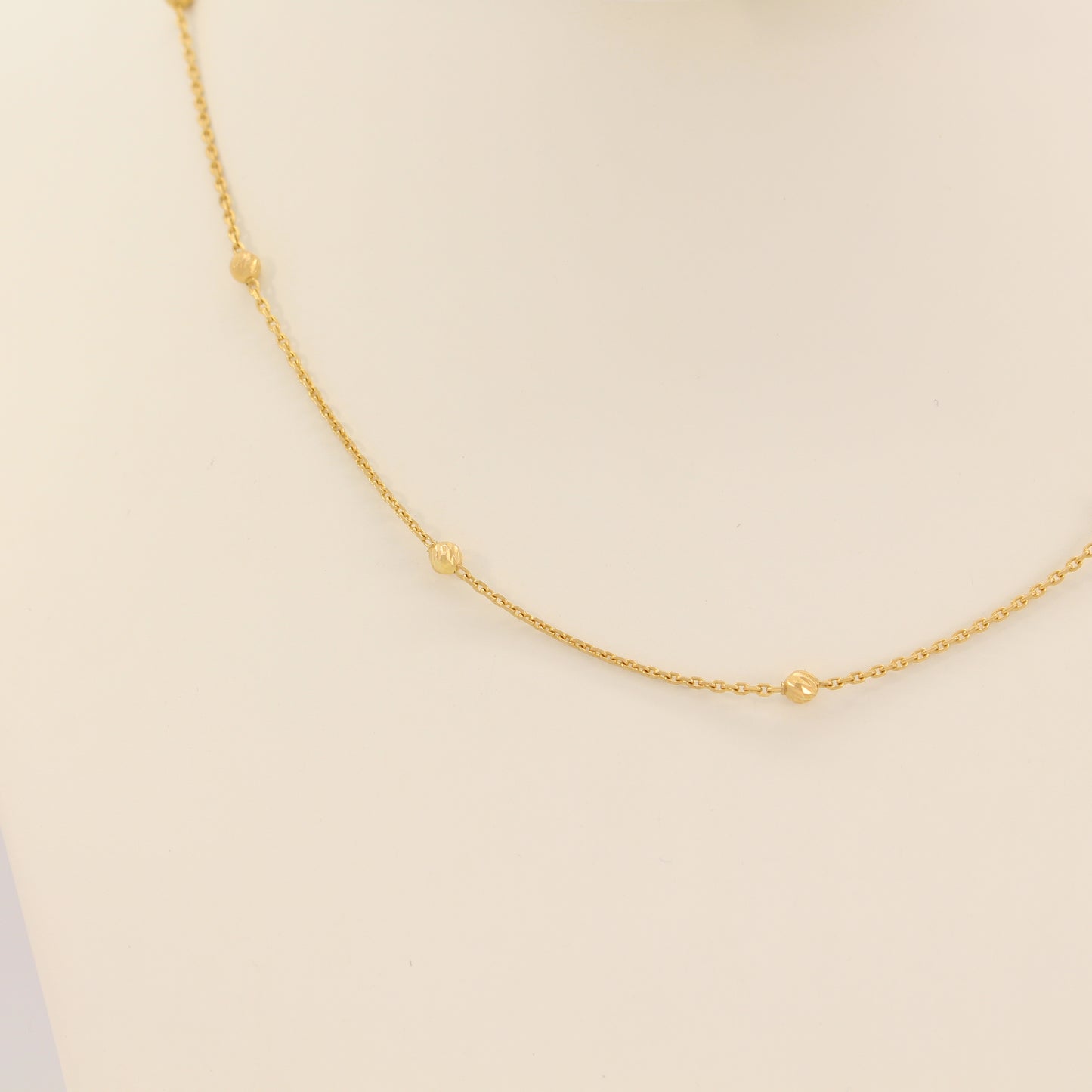 21K Gold Fancy Beaded Chain