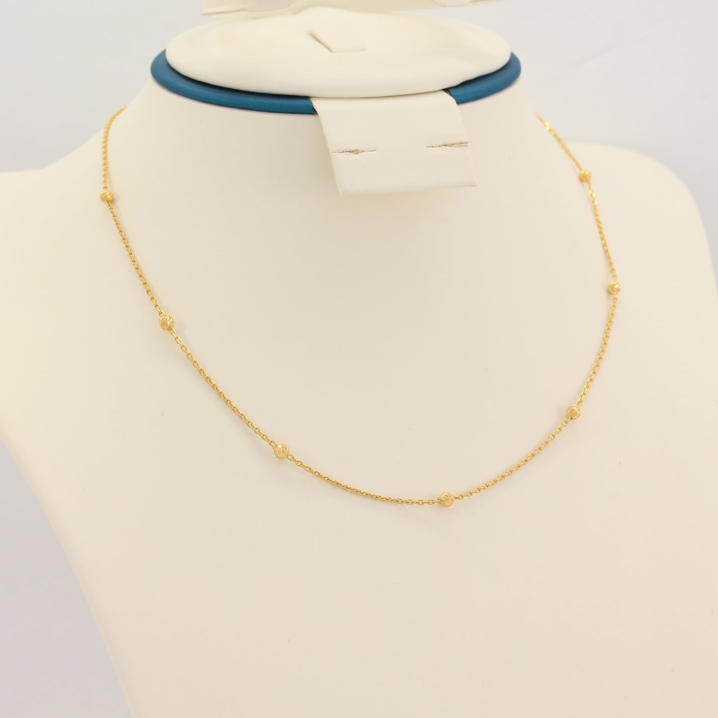 21K Gold Fancy Beaded Chain