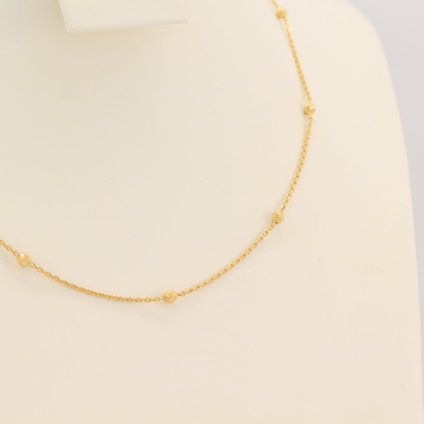 21K Gold Fancy Beaded Chain