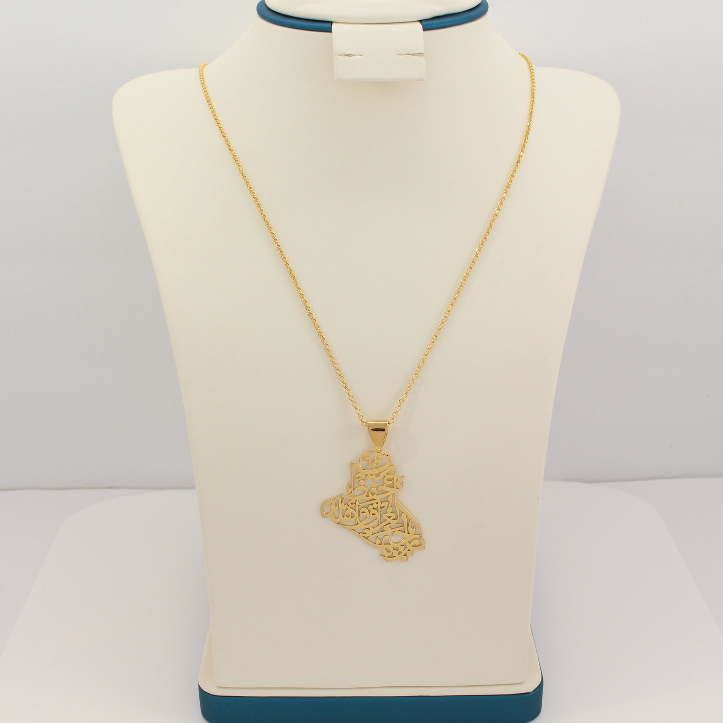21K Gold Iraq Map Necklace