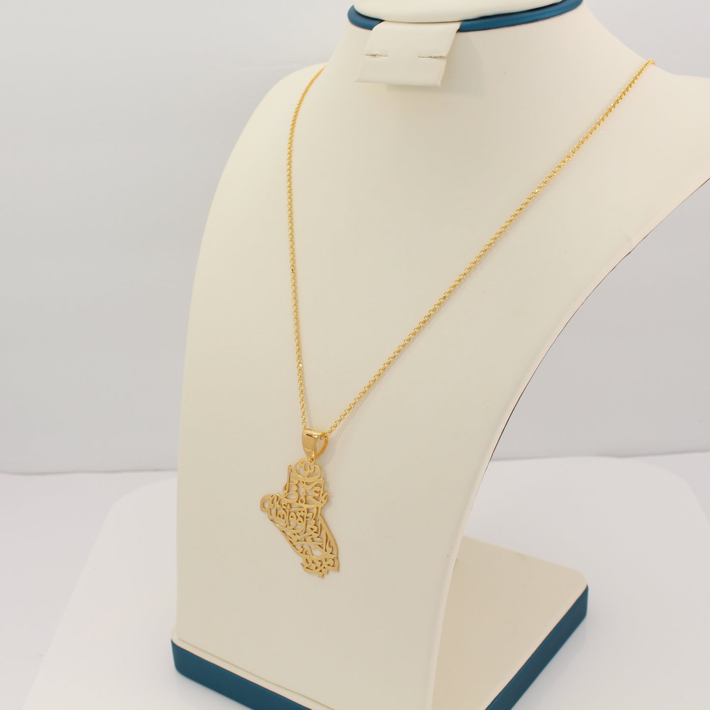 21K Gold Iraq Map Necklace