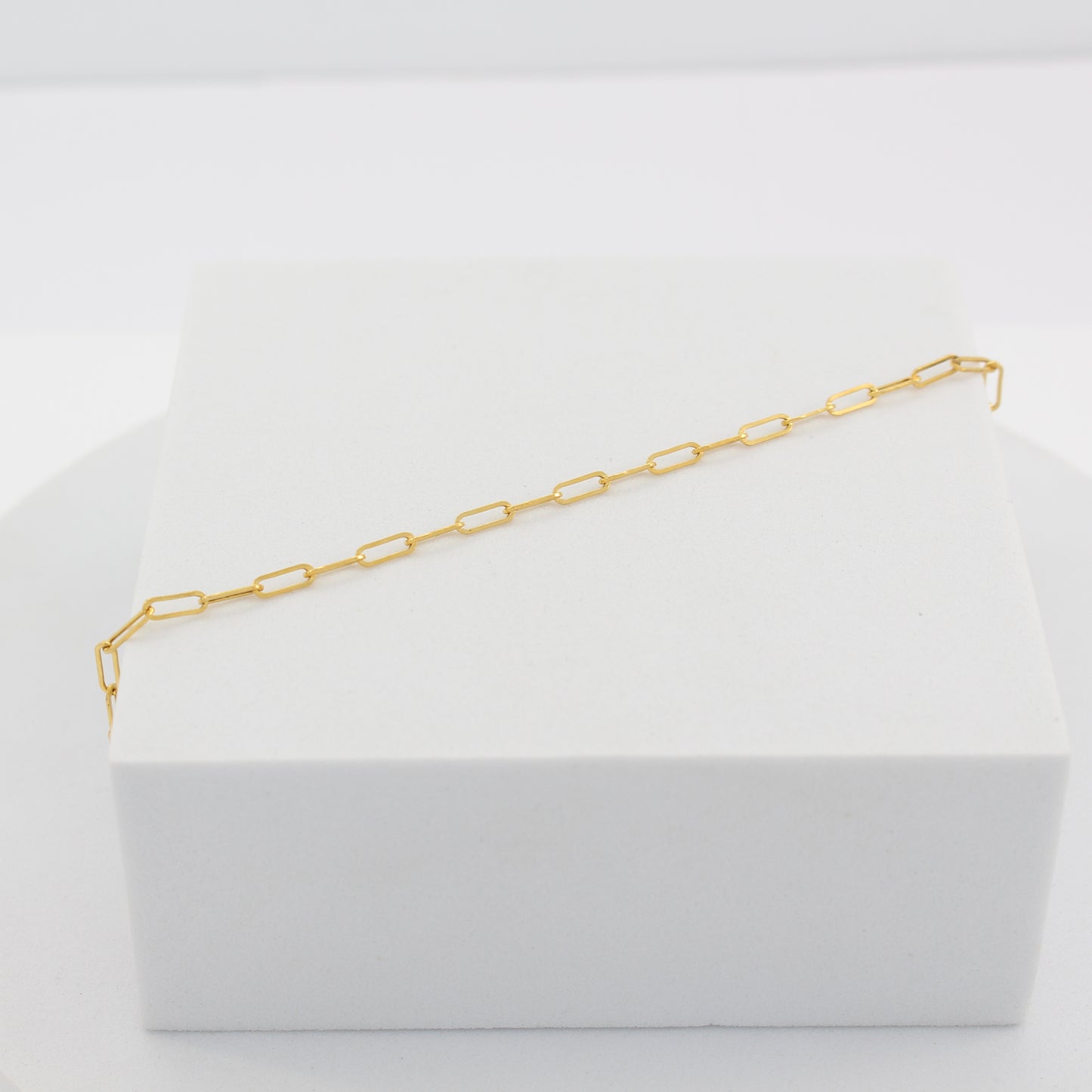 21K Gold Paperclip Bracelet