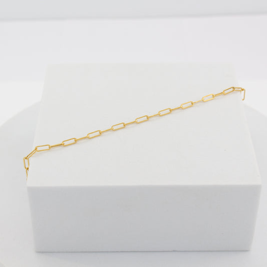 21K Gold Paperclip Bracelet