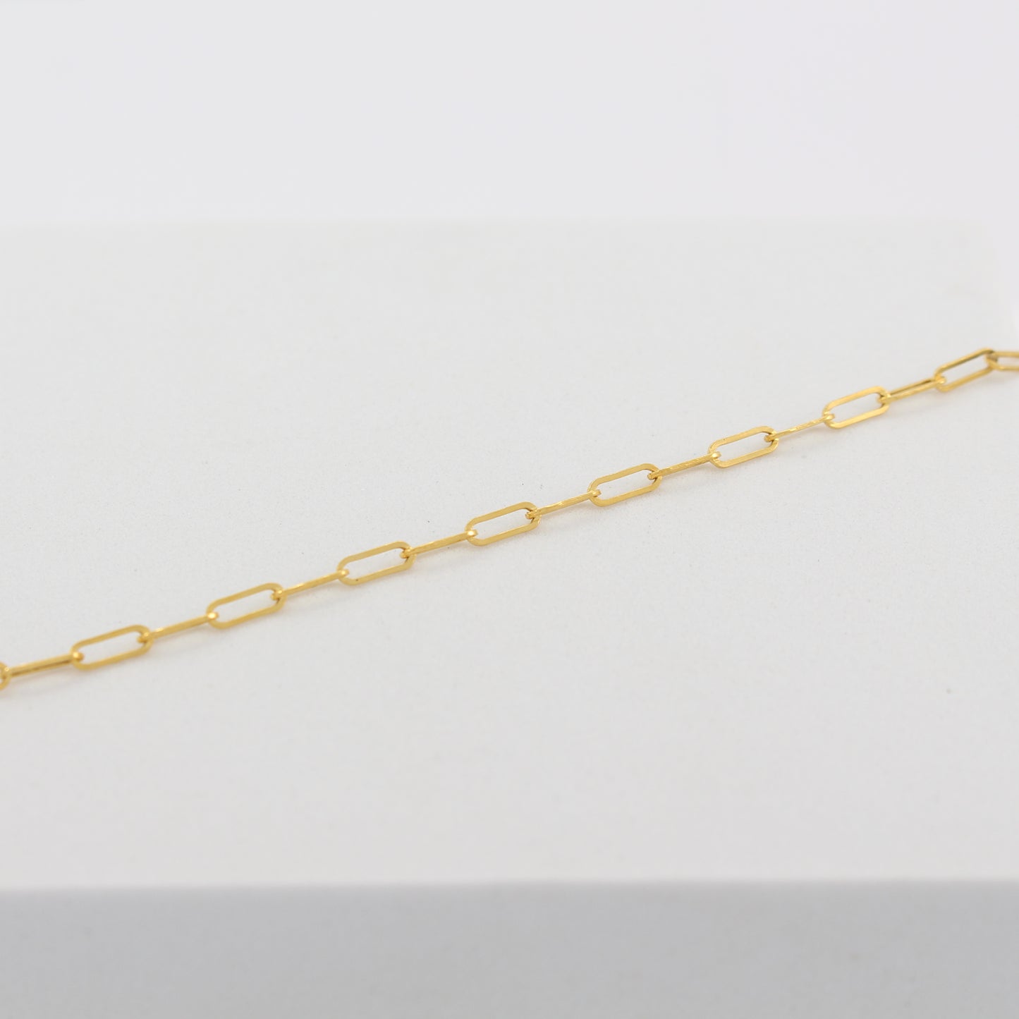 21K Gold Paperclip Bracelet
