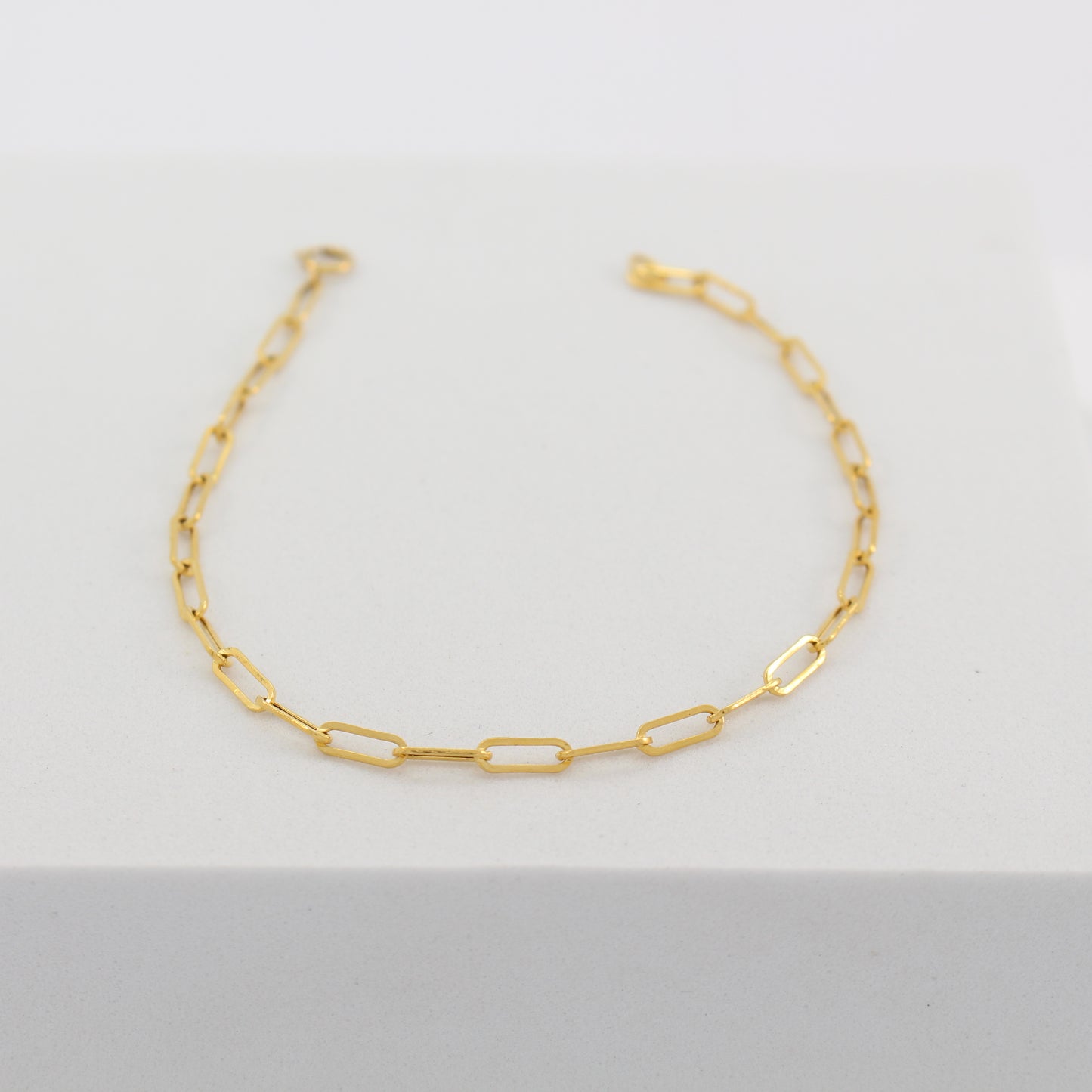 21K Gold Paperclip Bracelet