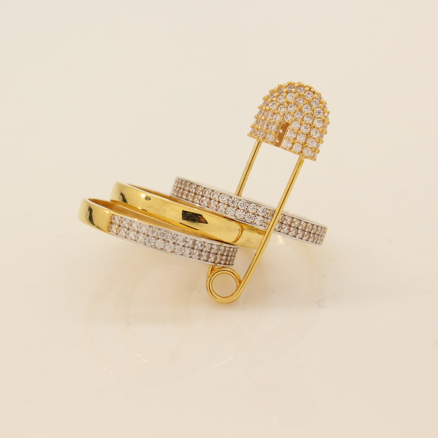 21K Gold Pin-Stacked Ring