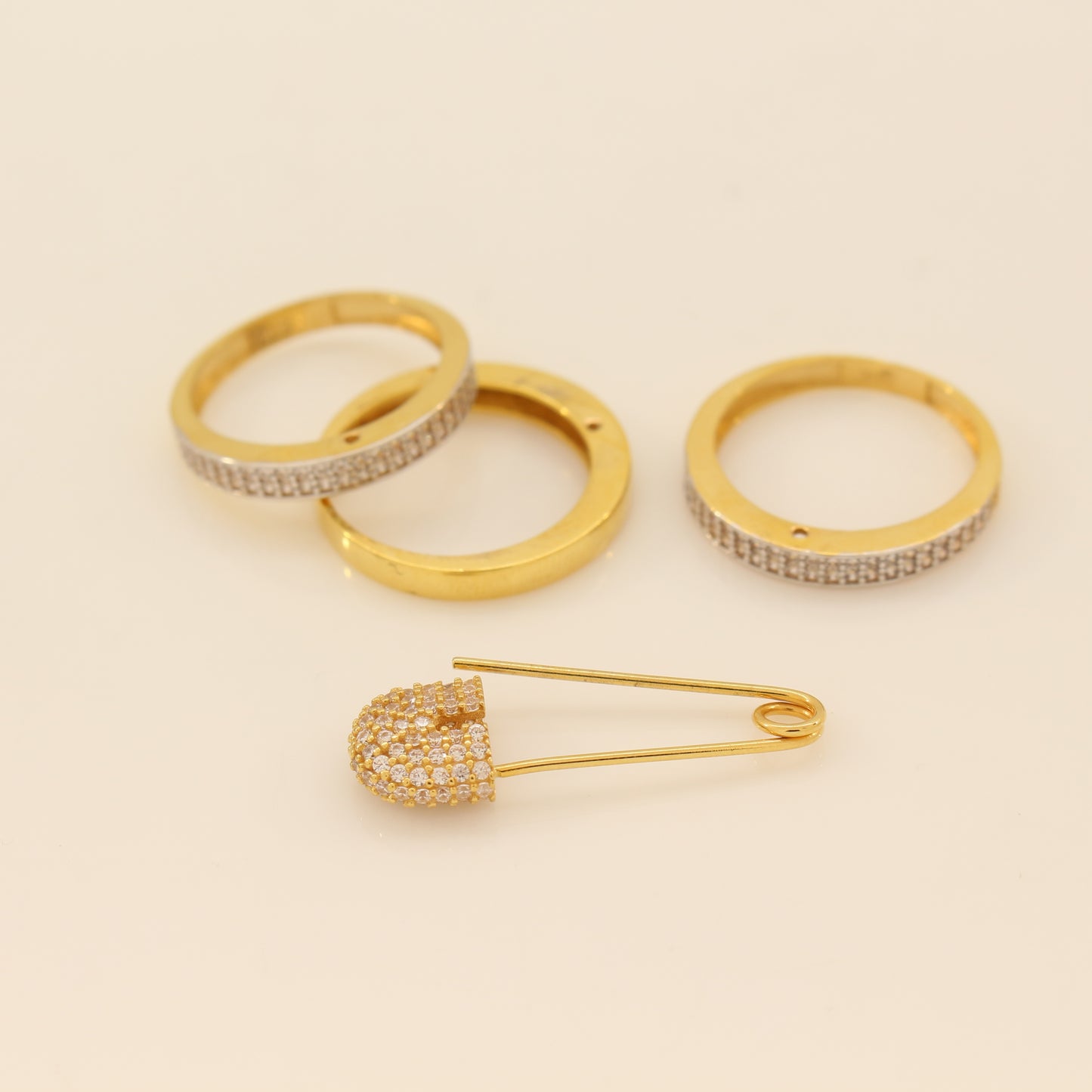 21K Gold Pin-Stacked Ring