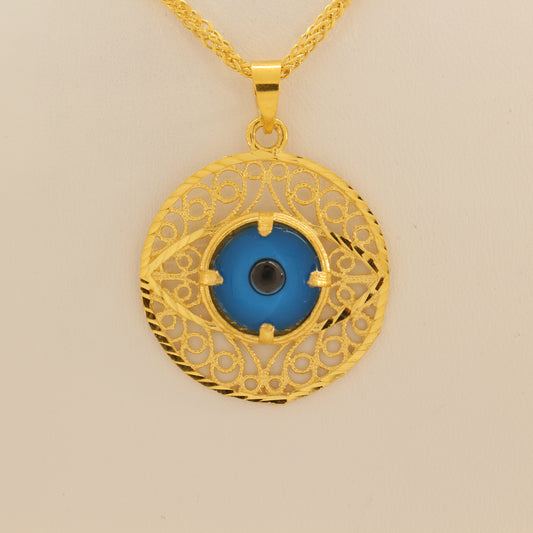 21K Gold Evil Eye Necklace
