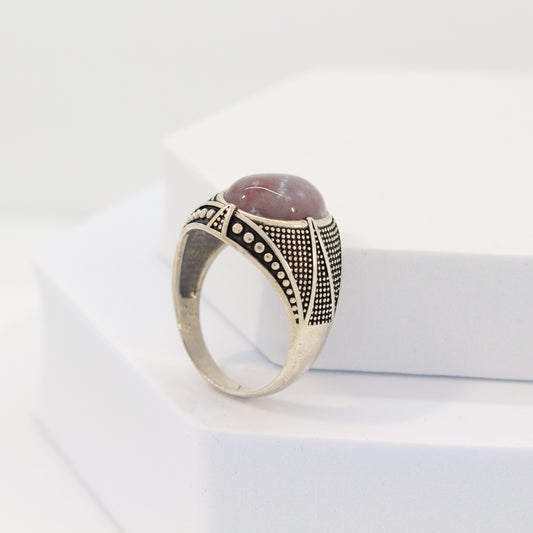 Sterling Silver Agate Turkish  Ring (sz 13)