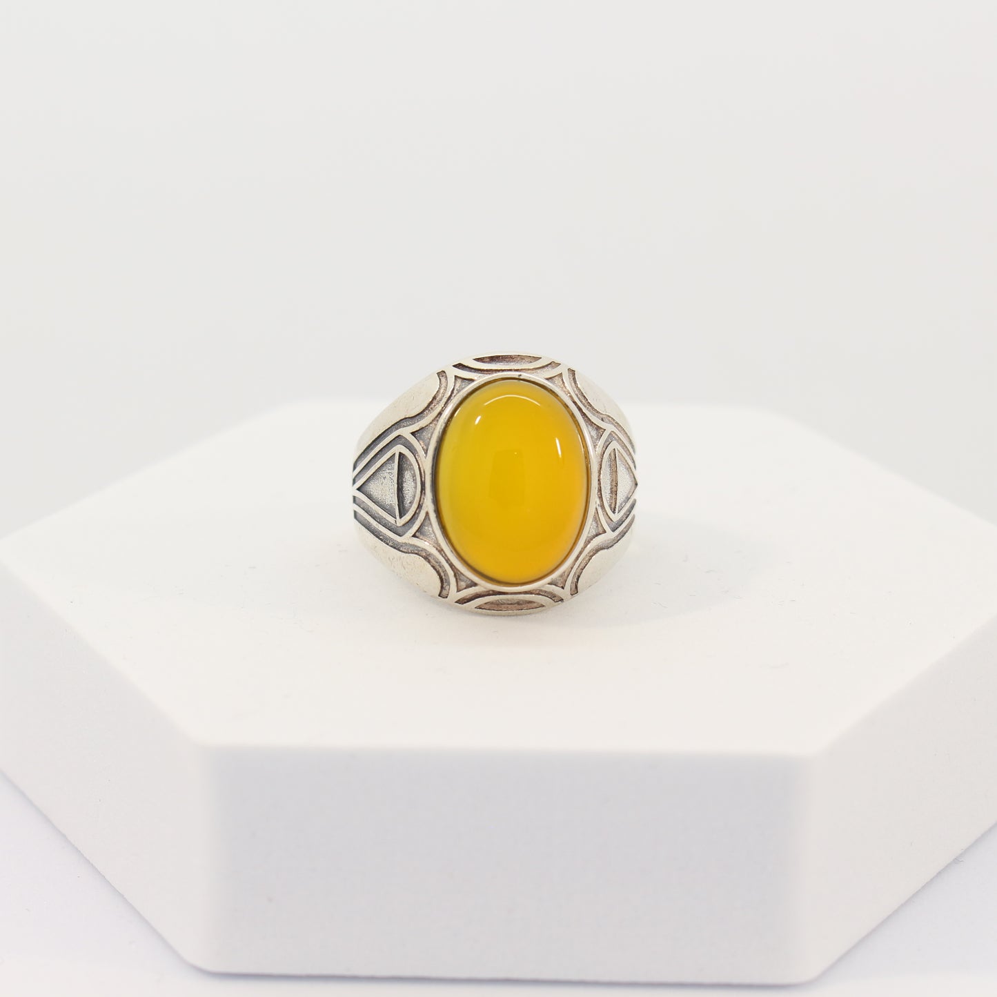Sterling Silver Agate Turkish Ring (sz 11)