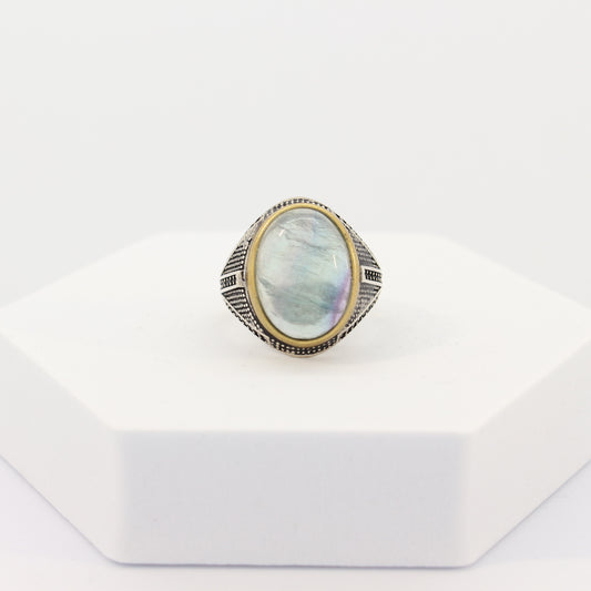 Sterling Silver Fluorite Turkish Ring (sz 10)