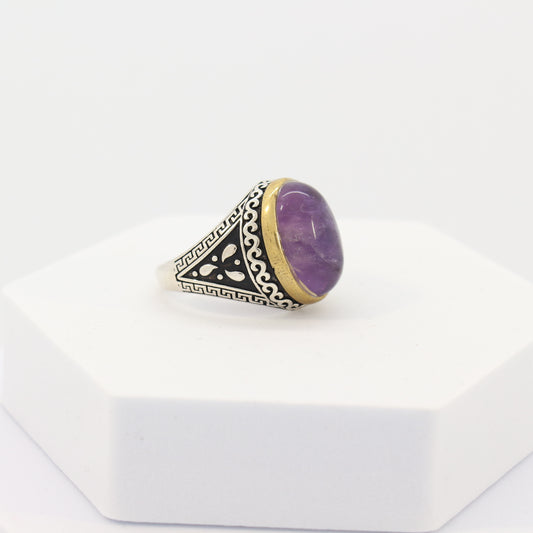 Sterling Silver Fluorite Turkish Ring (sz 10)