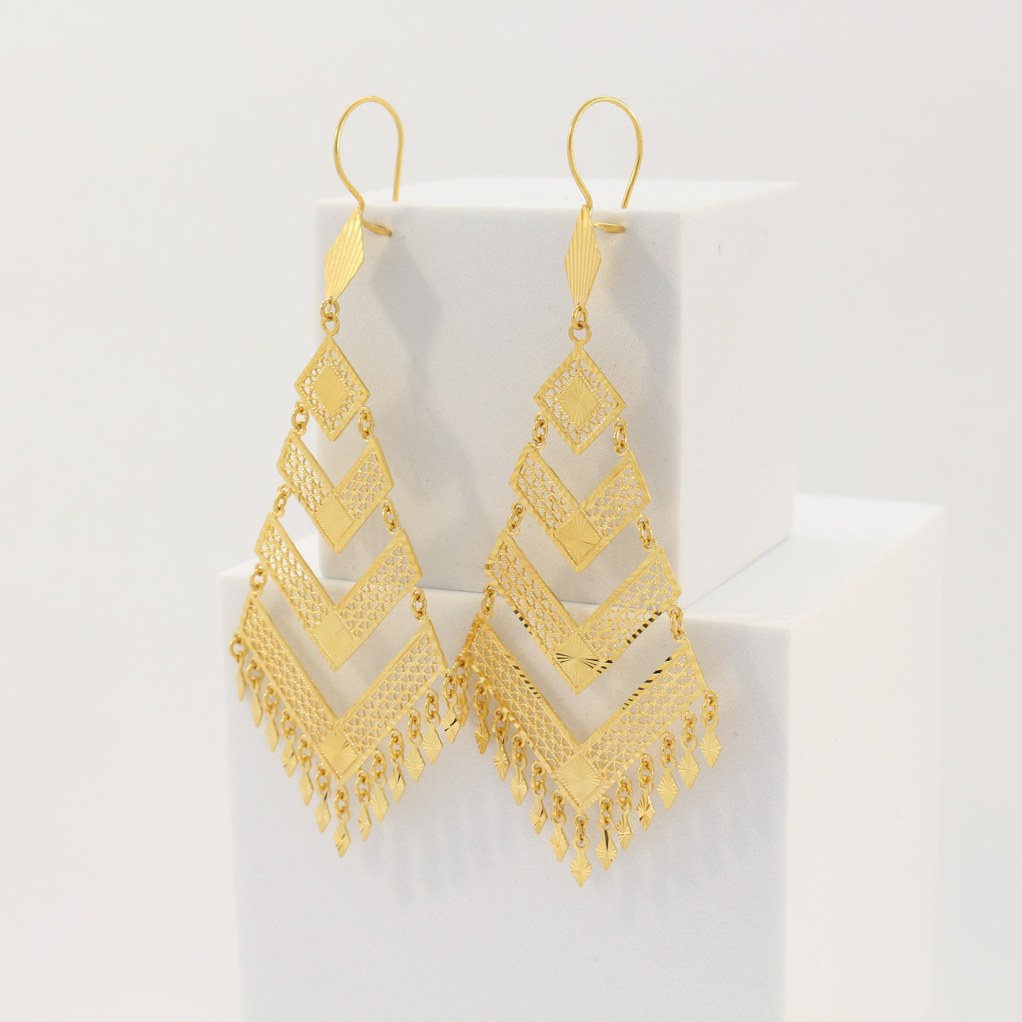 Gold chandelier deals earrings