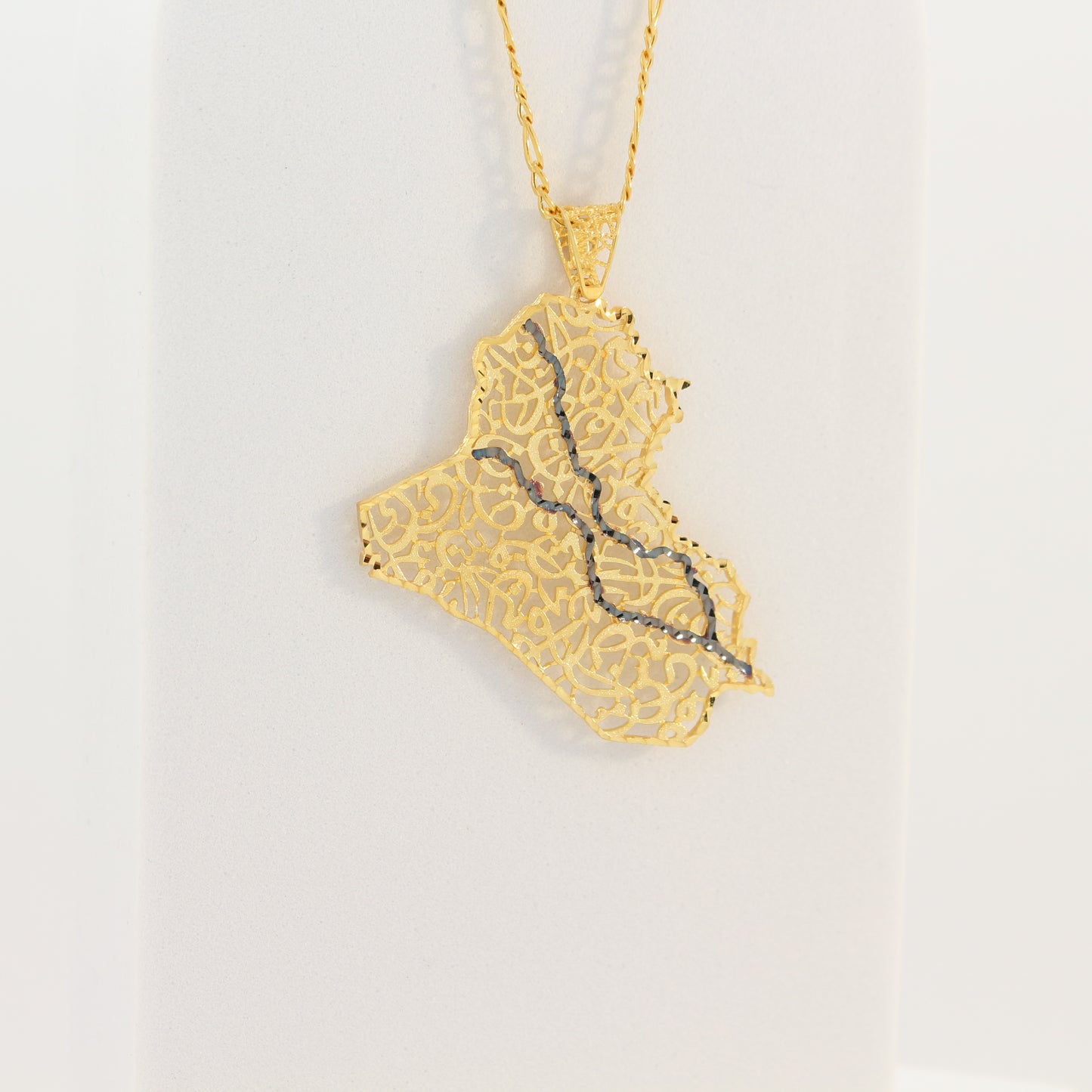 21K Gold Iraq Map Necklace