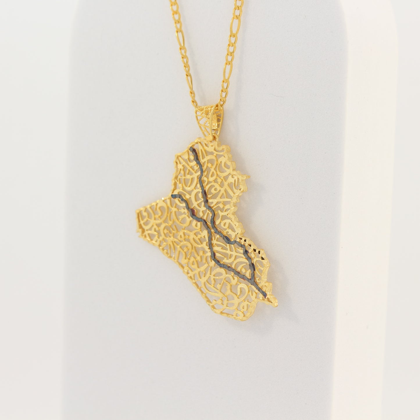 21K Gold Iraq Map Necklace