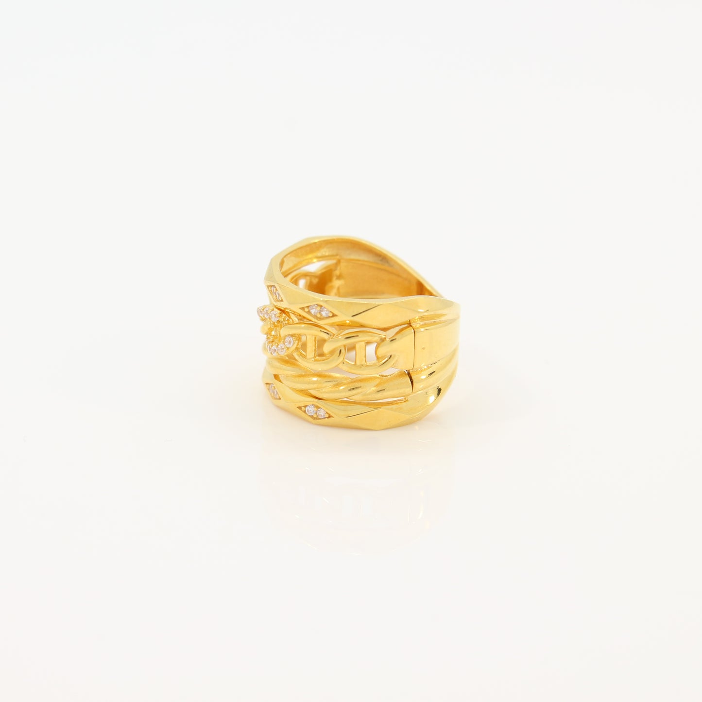 21K Gold Stacked Ring (size 6)