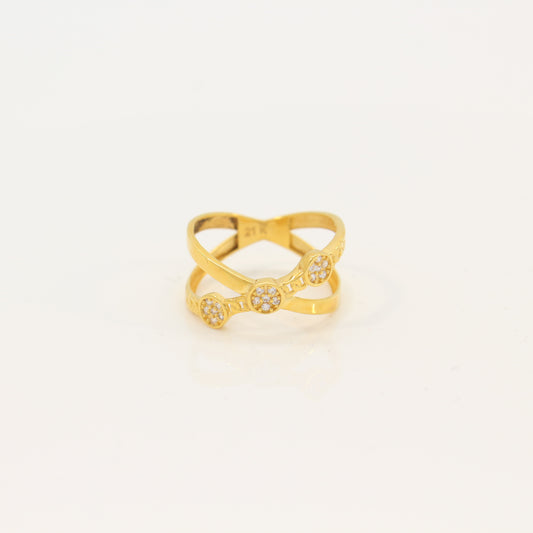 21K Gold Crisscross Ring (size 8.5)