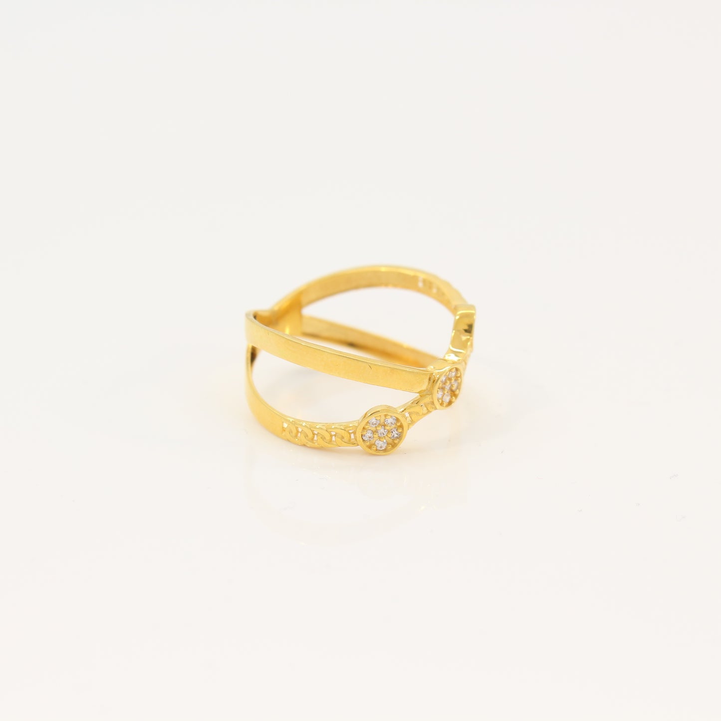 21K Gold Crisscross Ring (size 8.5)